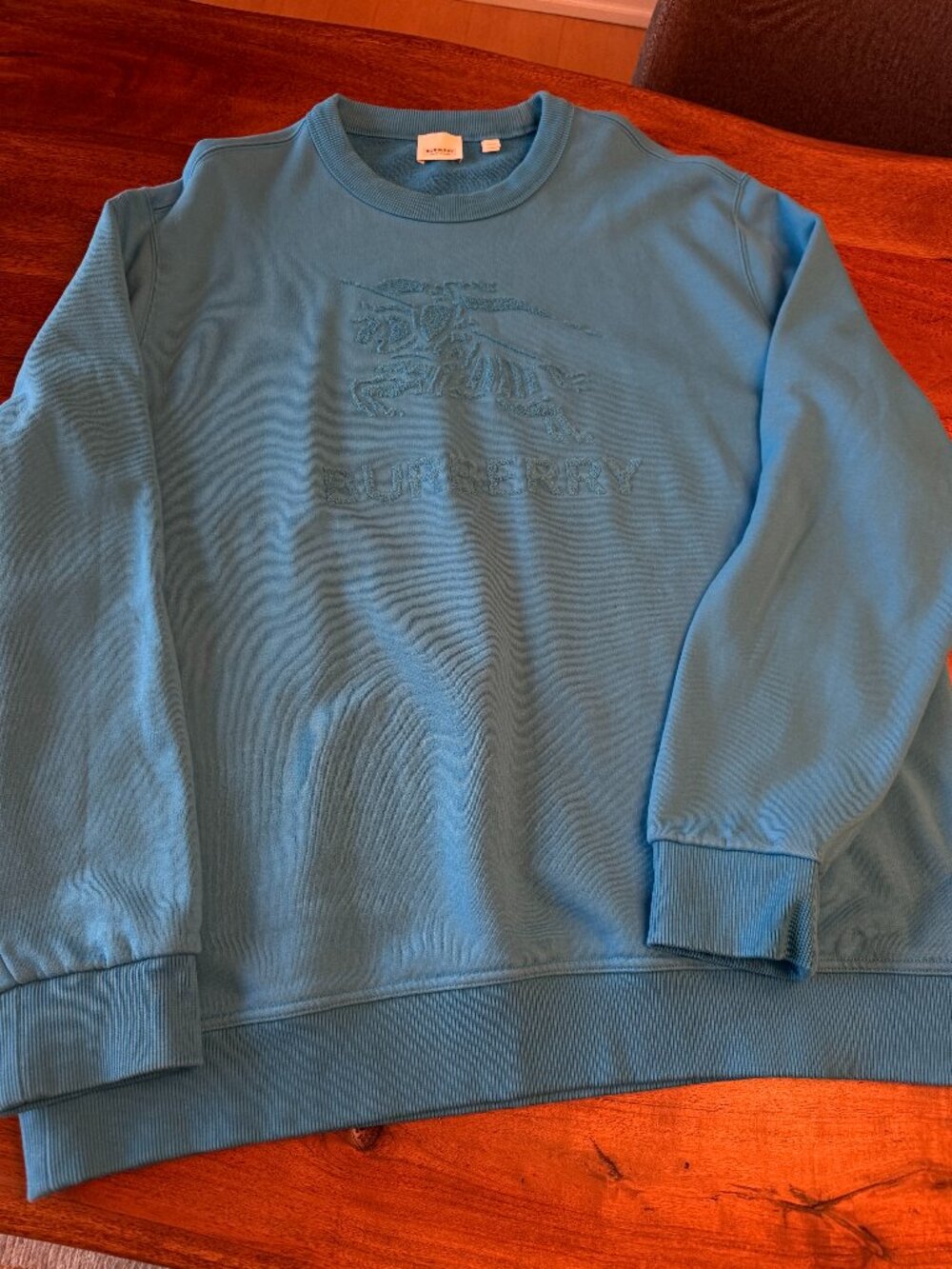 Burberry Men's Sweatshirt - Embroidered XXL - Opal Blue